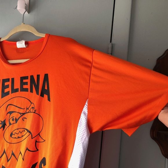 Helena Hawks Jersey Athletic Knit made in Canada Orange Black #9 size large - Picture 4 of 5